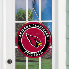 Arizona Cardinals Round Door Décor with Hanging Rope, 18x18