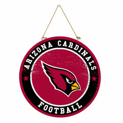 Arizona Cardinals Round Door Décor with Hanging Rope, 18x18