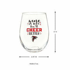 Atlanta Falcons, 17oz Boxed Stemless Wine