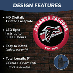 Atlanta Falcons, Metal Lite, Round
