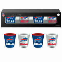 Buffalo Bills 4-Piece Ceramic and Glass 2oz. Shot Glass Set