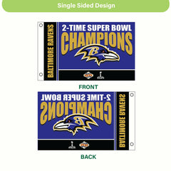 Baltimore Ravens 3X Superbowl Champions Football 3x5 Flag