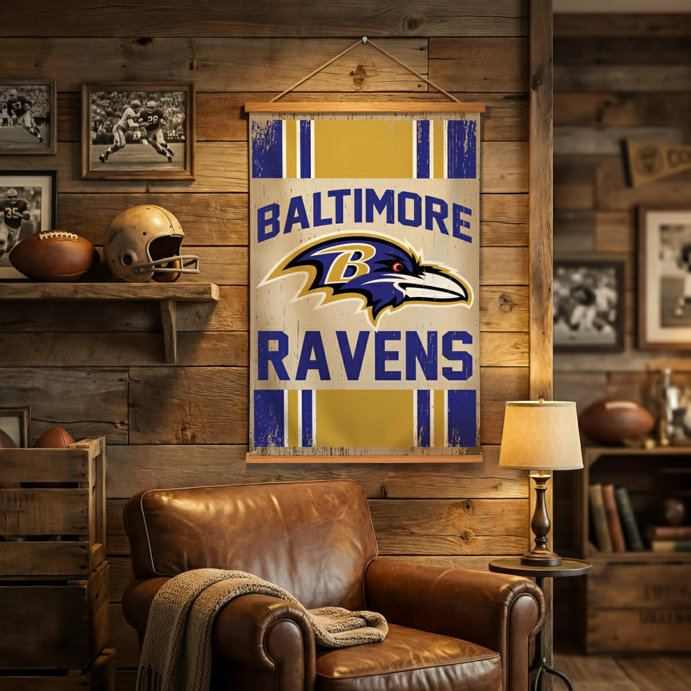 Baltimore Ravens, Canvas Wall Tapestry, Medium, 36x24