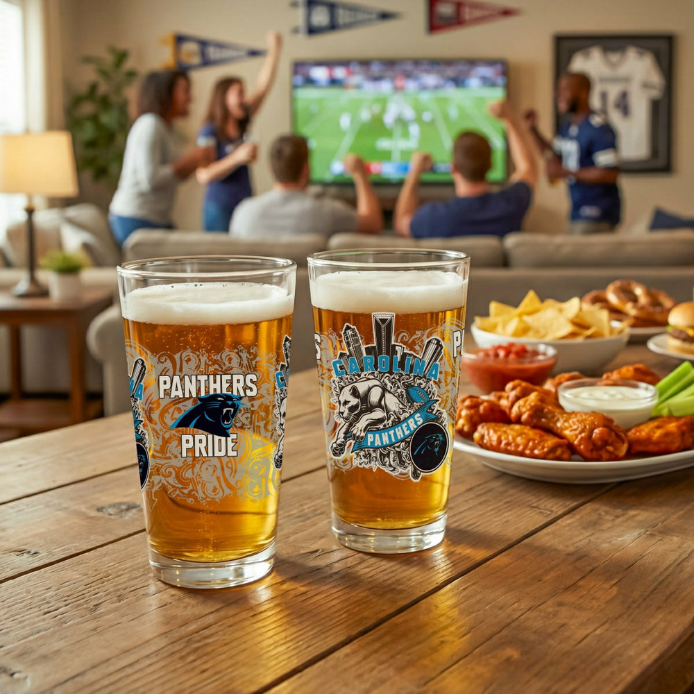 Carolina Panthers 16oz Glass pint, Set of 2