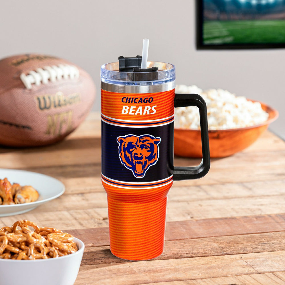 40oz Stainless Steel Canyon Cup w/ Straw, Chicago Bears