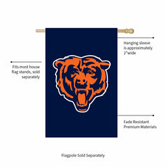 Chicago Bears Applique House Flag