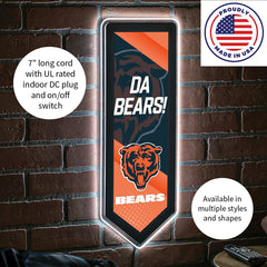 LED Wall Decor, Pennant, Chicago Bears