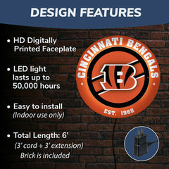 Cincinnati Bengals, Metal Lite, Round