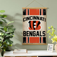Cincinnati Bengals, Canvas Wall Tapestry, Medium, 36x24