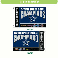 Dallas Cowboys 5X Superbowl Champions Football 3x5 Flag