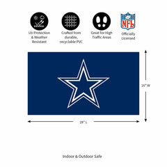 Full Color PVC Mat, 16" x 28", Dallas Cowboys