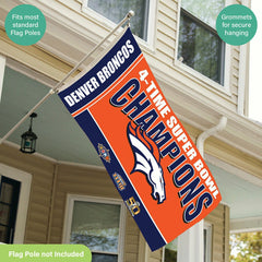 Denver Broncos 3X Superbowl Champions Football 3x5 Flag
