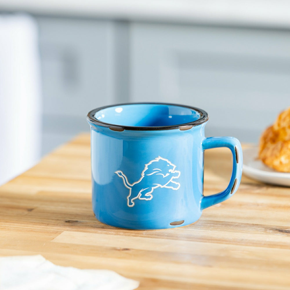 Detroit Lions Ceramic Camp Cup with Enamel Finish, 14oz
