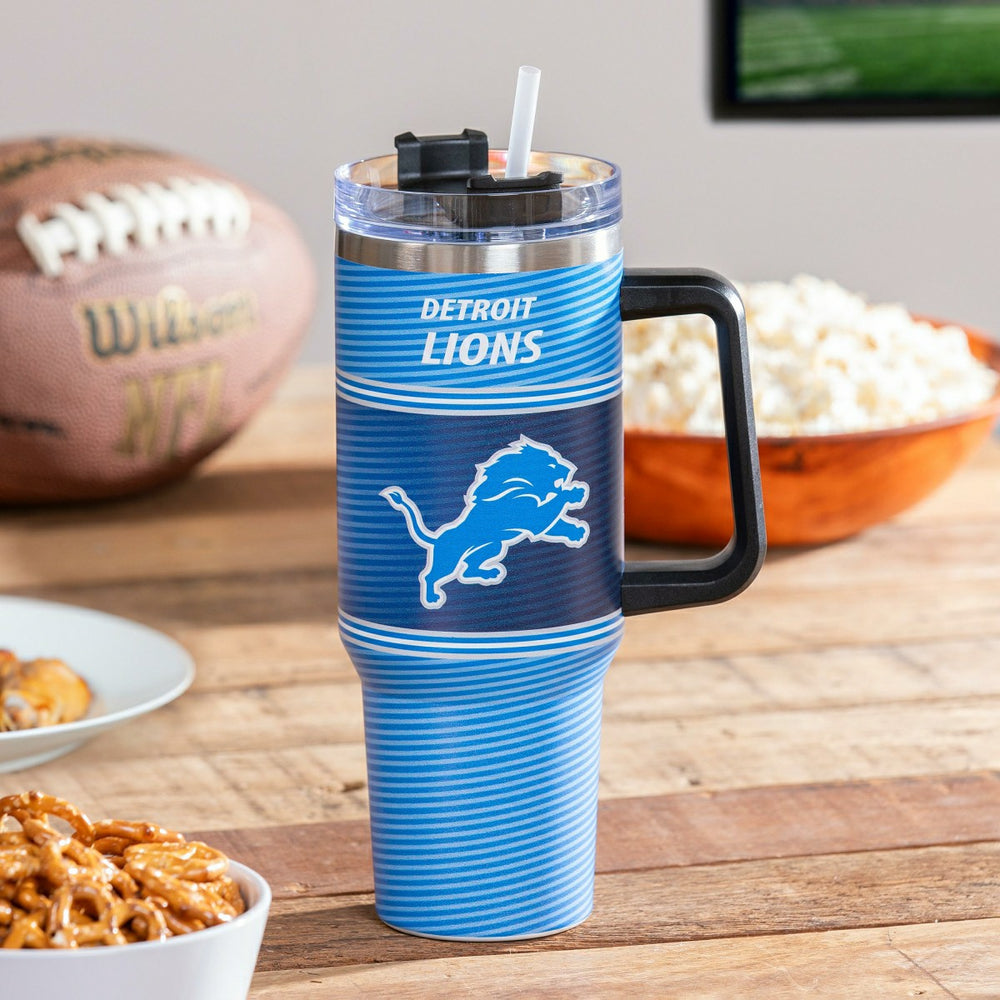 40oz Stainless Steel Canyon Cup w/ Straw, Detroit Lions