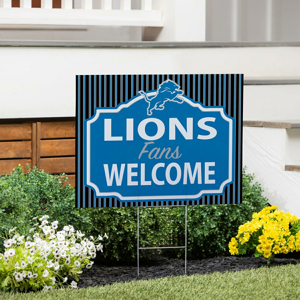 Detroit Lions Coroplast Yard Sign, "Fans Welcome"