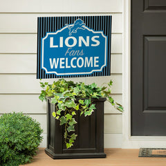 Detroit Lions Coroplast Yard Sign, "Fans Welcome"