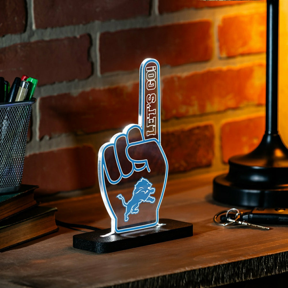 Detroit Lions NFL Football Foam Finger Desklite LED Decor
