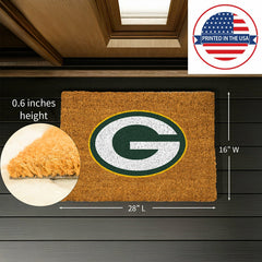 Coir Mat, 16"x28", Green Bay Packers