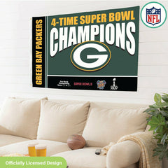 Green Bay Packers 4X Superbowl Champions Football 3x5 Flag