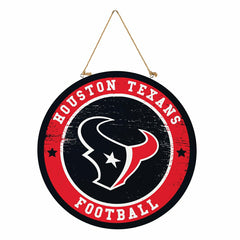 Houston Texans Round Door Décor with Hanging Rope, 18x18