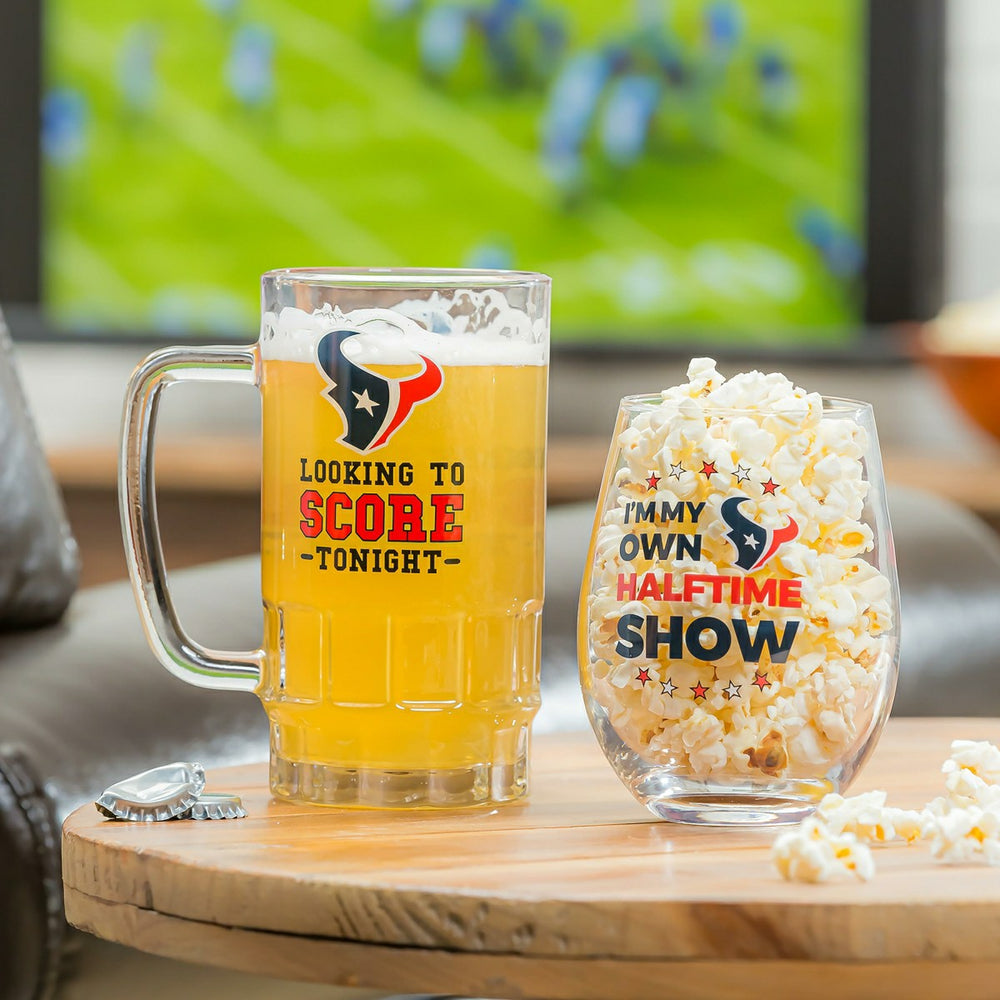 Houston Texans, Stemless 17OZ Wine & Beer 16 OZ Gift Set