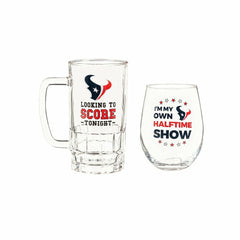 Houston Texans, Stemless 17OZ Wine & Beer 16 OZ Gift Set
