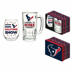Houston Texans, Stemless 17OZ Wine & Beer 16 OZ Gift Set