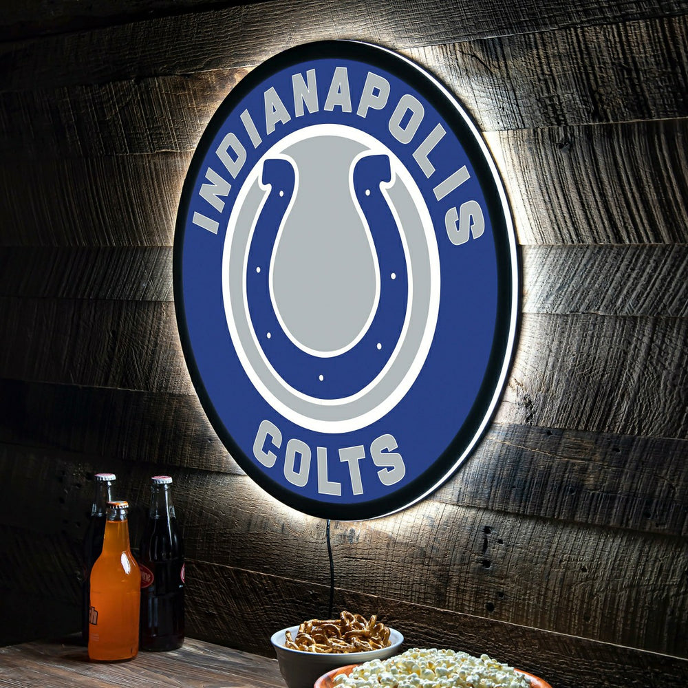 LED Wall Decor, Round, Indianapolis Colts