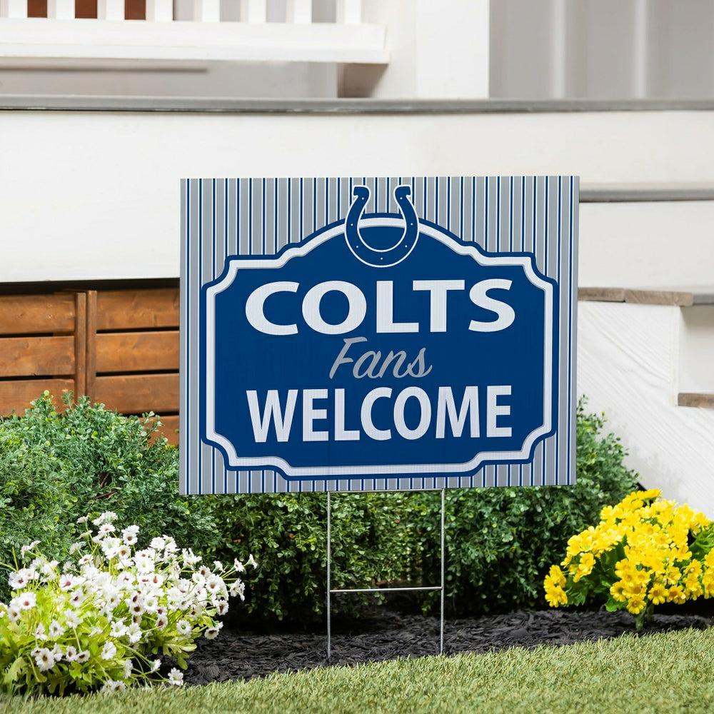 Indianapolis Colts Coroplast Yard Sign, "Fans Welcome"