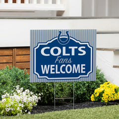 Indianapolis Colts Coroplast Yard Sign, "Fans Welcome"