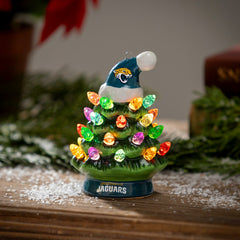 4" Mini LED Tabletop Christmas Tree, Set of 2, Jacksonville Jaguars