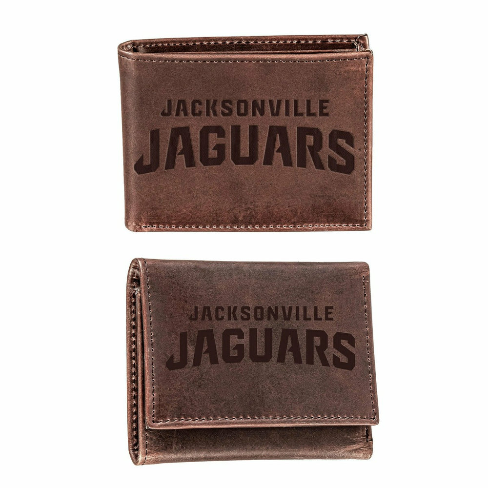 Jacksonville Jaguars, Bi-Fold and Tri-Fold Wallet Gift Set, Brown