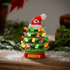 4" Mini LED Tabletop Christmas Tree, Set of 2, Kansas City Chiefs
