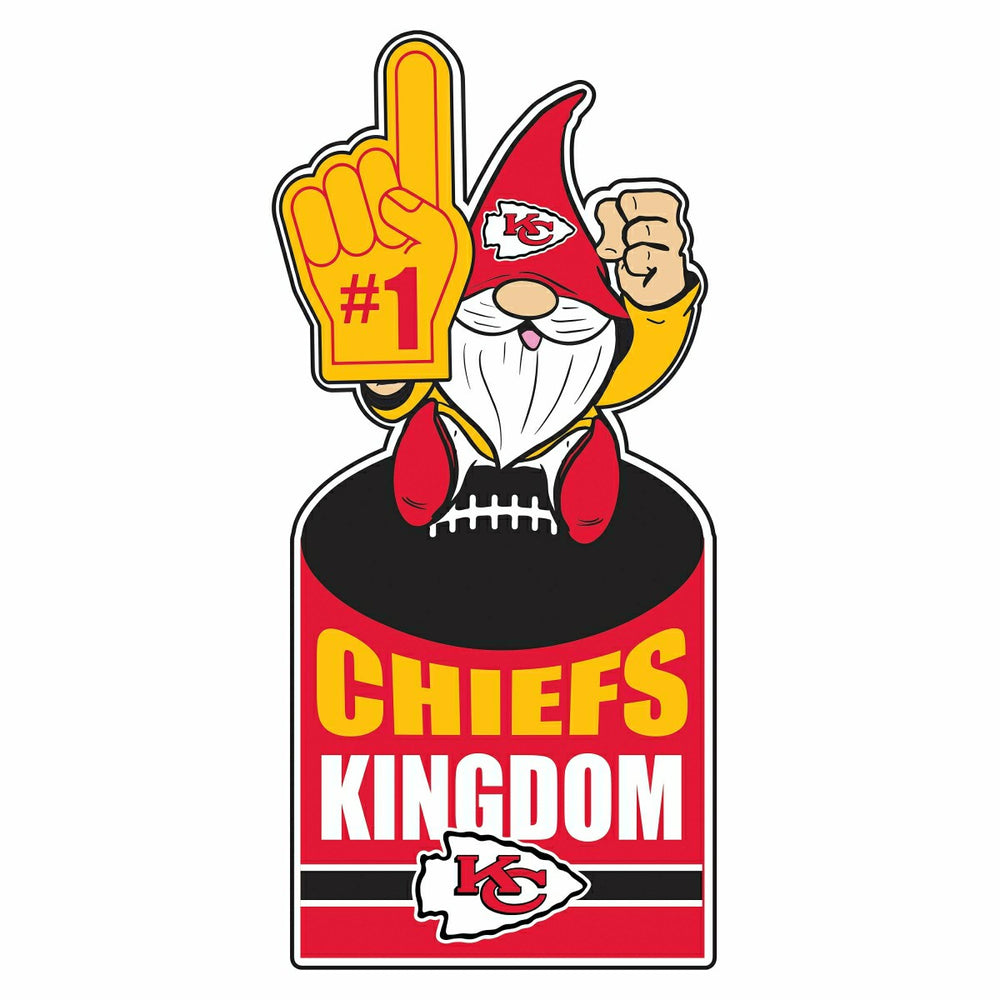 Kansas City Chiefs Gnome Metal Sign 10"L x 30"H