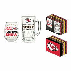 Kansas City Chiefs, Stemless 17OZ Wine & Beer 16 OZ Gift Set