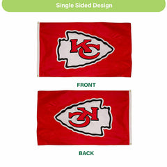 Kansas City Chiefs Single Sided Estate Flag with 2 Grommets, 3'x5'