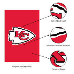 Kansas City Chiefs Applique House Flag