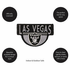 NFL Shaped Coir Door Mat, Raiders