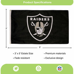 Las Vegas Raiders Single Sided Estate Flag with 2 Grommets, 3'x5'