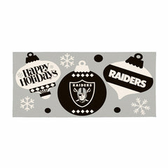 Las Vegas Raiders Holiday Flocked Coir Sassafras Switch Mat, 22"x10"