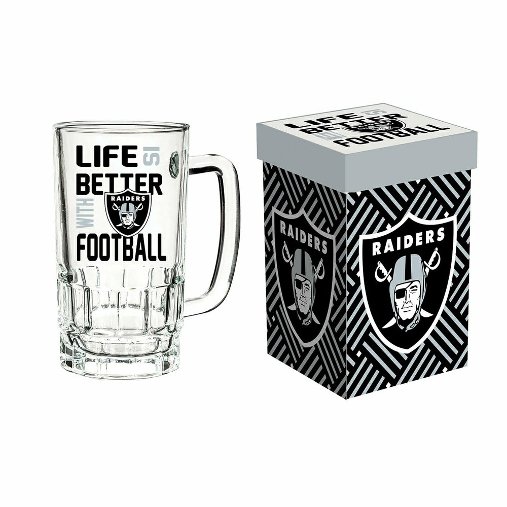 Glass Tankard Cup, with Gift Box, Las Vegas Raiders