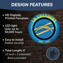 Los Angeles Chargers, Metal Lite, Round