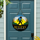 Los Angeles Chargers Bigfoot Round Door Décor with Hanging Rope, 18x18