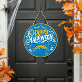 Los Angeles Chargers Halloween Round Door Décor with Hanging Rope, 18x