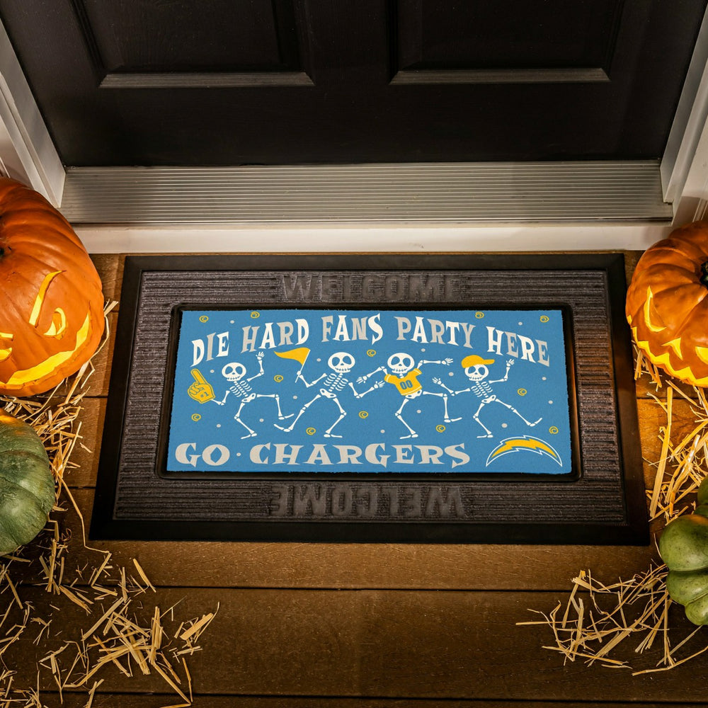 Los Angeles Chargers Flocked Coir Halloween Sassafras Switch Mat, 22"x