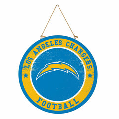 Los Angeles Chargers Round Door Décor with Hanging Rope, 18x18