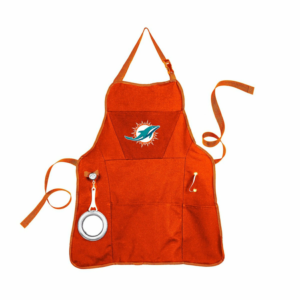 Deluxe Cotton Canvas NFL Team Pride Grilling/Cooking Apron, Miami Dolp