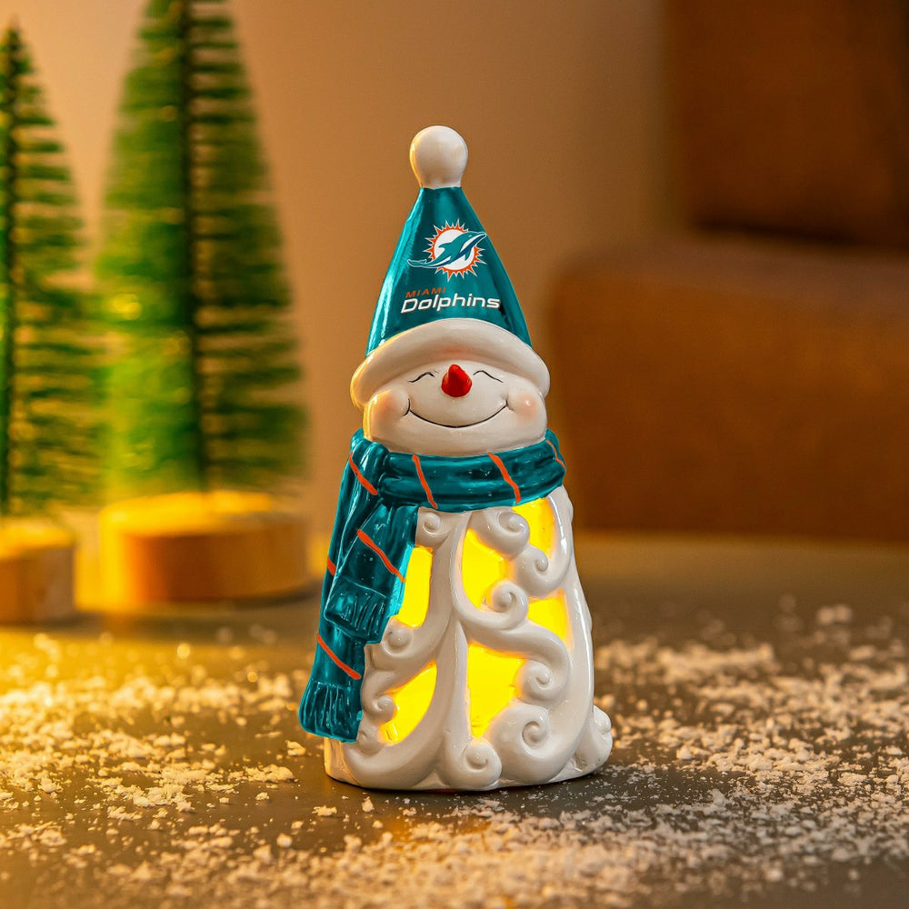 Miami Dolphins Snowman LED Statuary, 8"