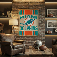 Miami Dolphins, Canvas Wall Tapestry, Large, 54x36