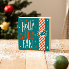 Miami Dolphins Block, Holiday, 6x6